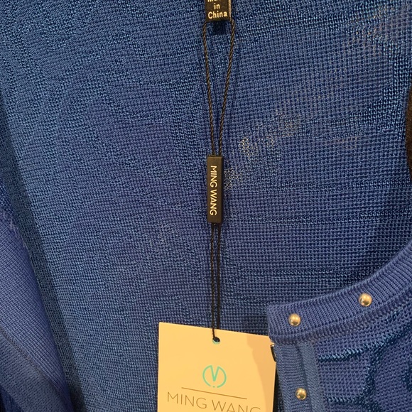 Ming Wang 1x jacket with silver nailheads in cobalt blue - Picture 10 of 10